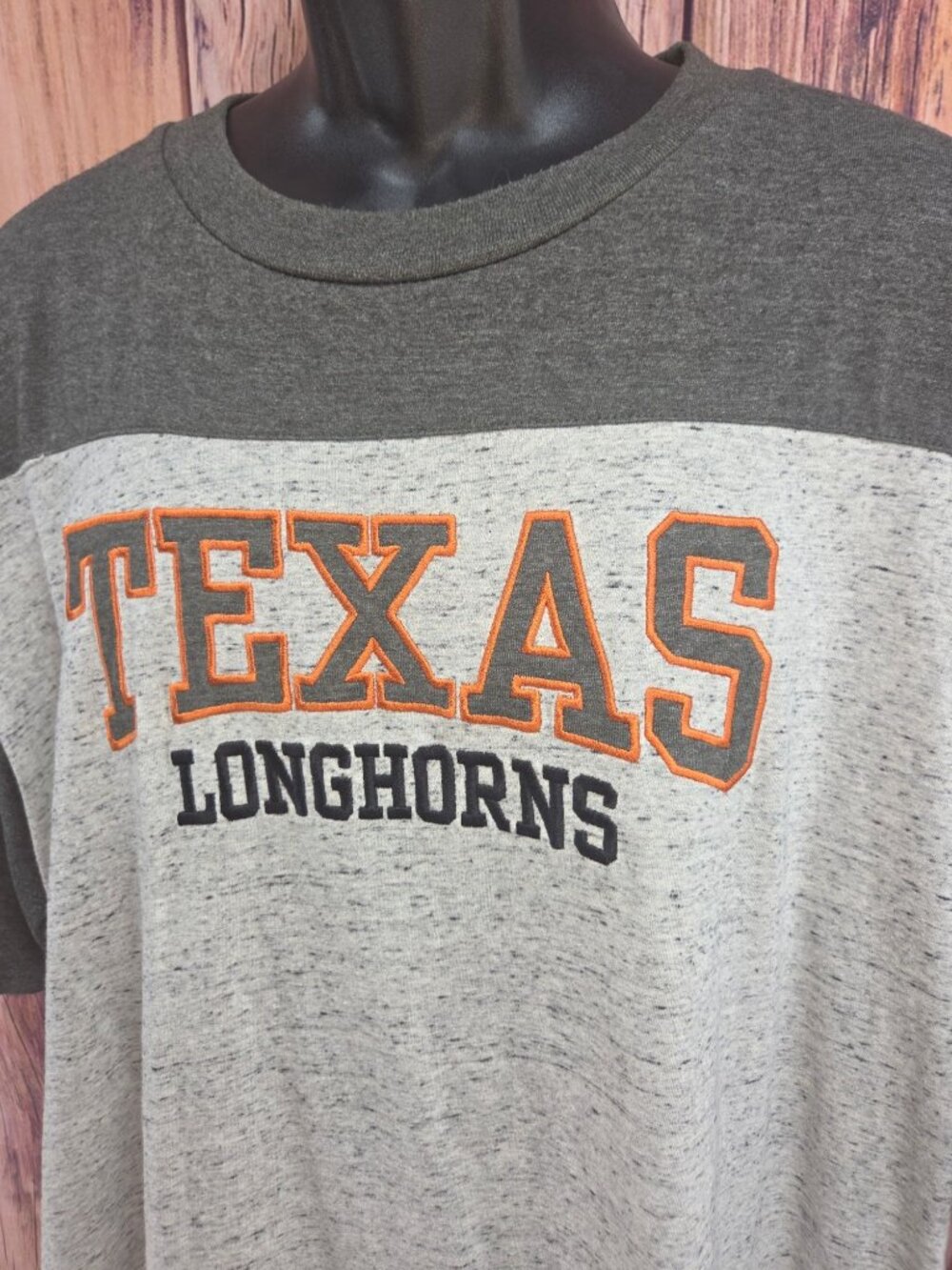 Texas Longhorns Gray Colorblock Crewneck T-Shirt Size XLT - Picture 4 of 7